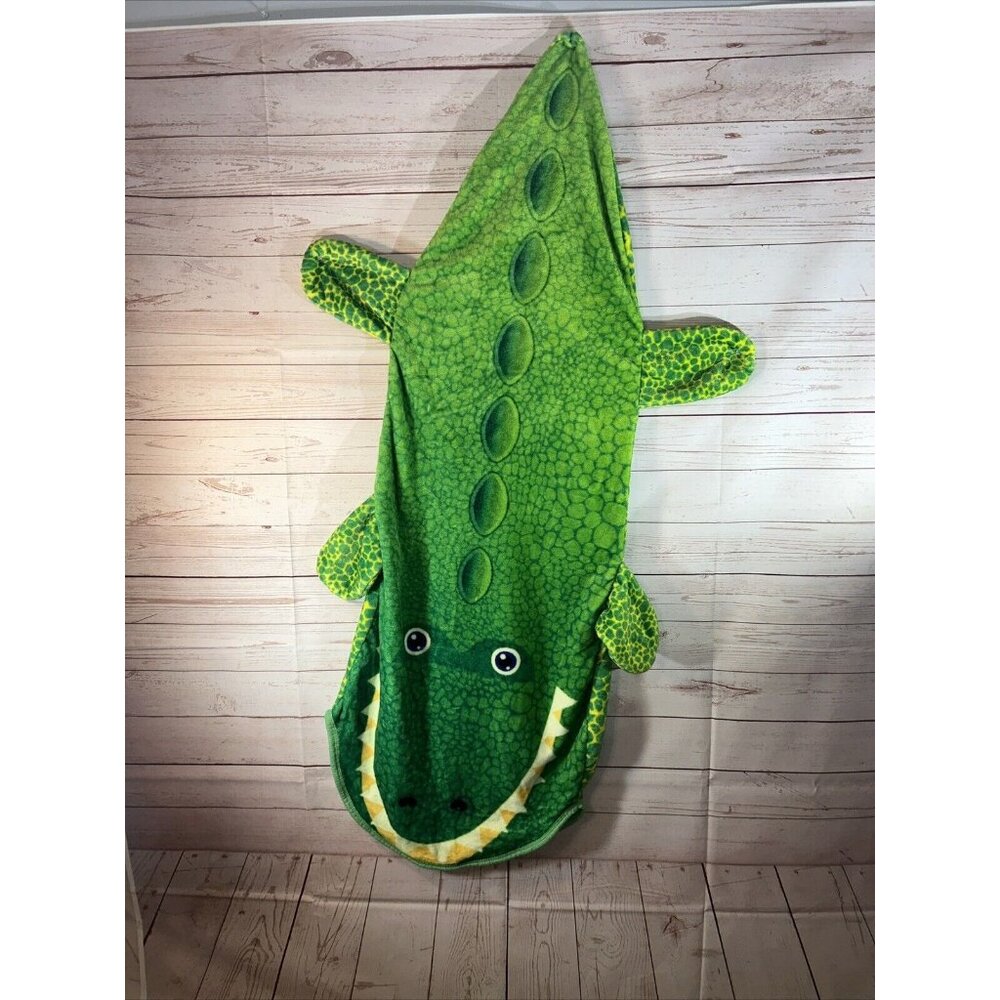Kids Comfy Tails Sleep Blanket Green Alligator 21x57” Fun Soft Napping sack bag